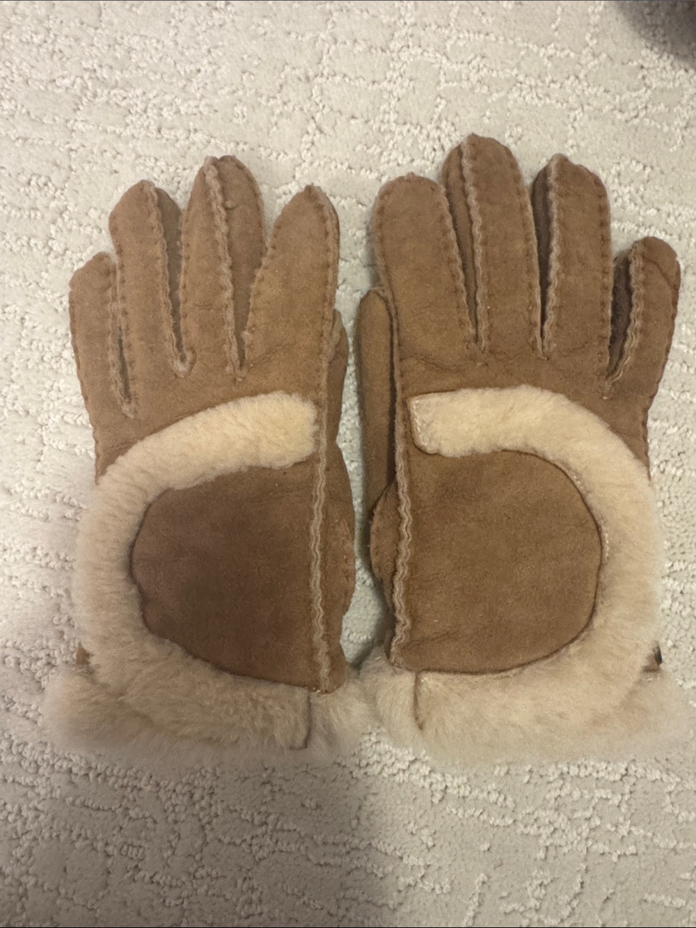 Shearling Lined Suede Gloves in Chestnut Ugg